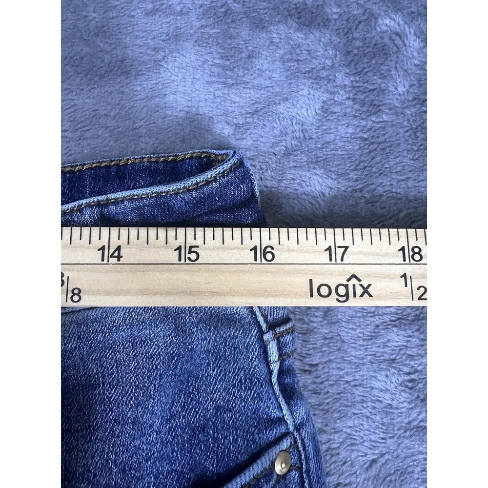 Kut from the Kloth High Rise Ankle Straight Leg Distressed Raw Hem Jeans Blue
